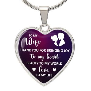 To My Wife – Thank You for Bringing Joy - Luxury Heart Necklace