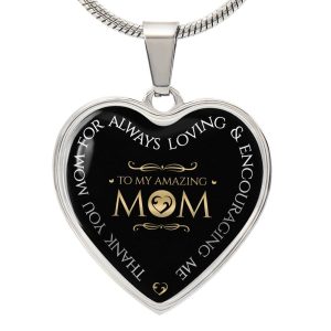 To My Amazing Mom – Thank You for Always Loving Me - Luxury Heart Necklace