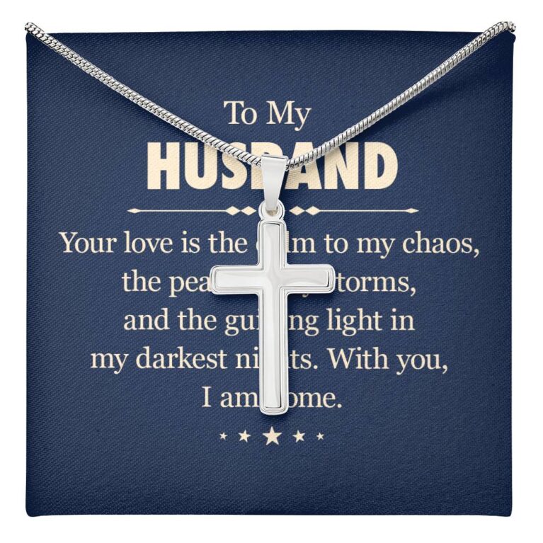 Stainless Steel Cross Necklace for Husband – Faith-Based Gift