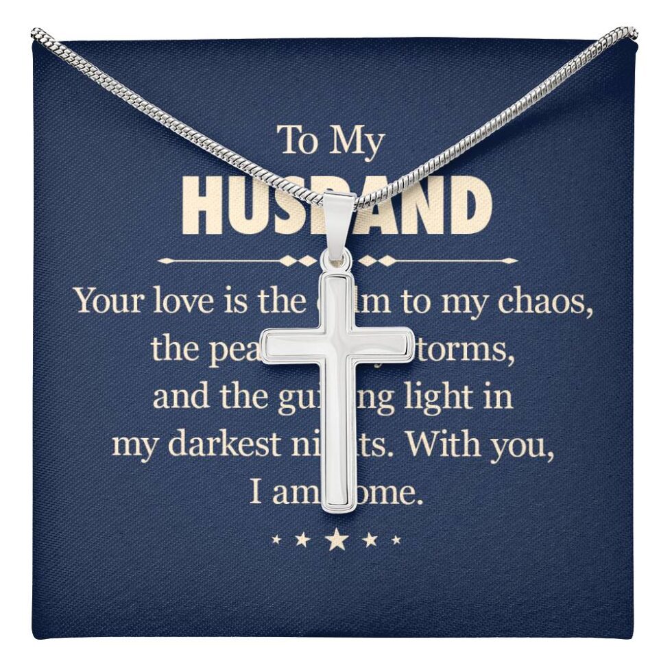 Stainless Steel Cross Necklace for Husband – Faith-Based Gift