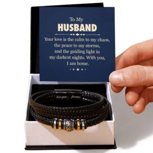Engraved Bracelet for Husband – Love You Forever Message