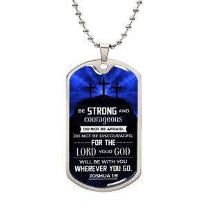 Bible Verse Necklace – Joshua 1:9 Christian Jewelry